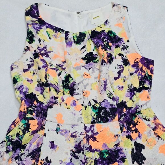 Anthropologie Maeve Lemon Garden Dress W/ Pockets, Cottagecore White Purple 4p - Picture 2 of 11